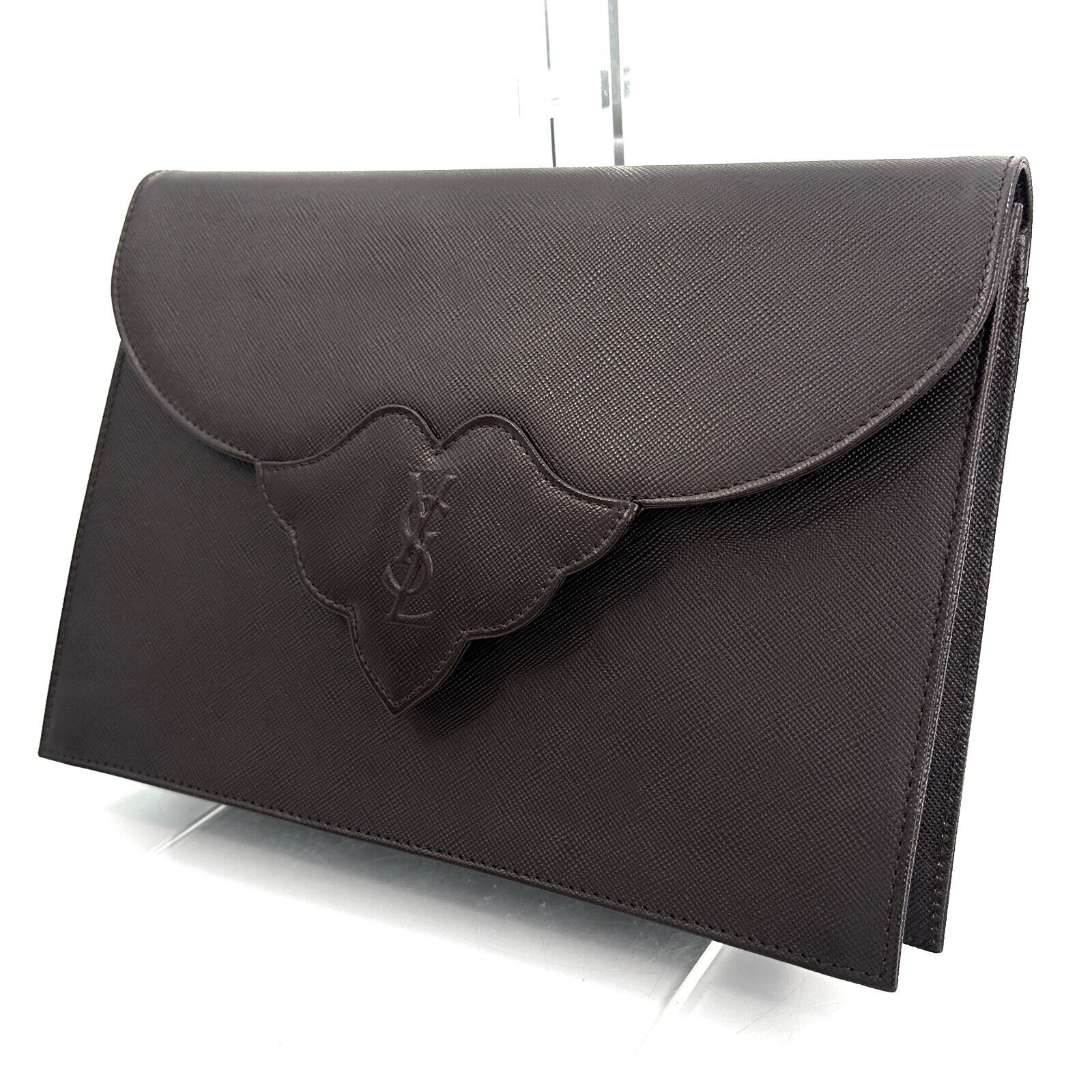 Saint Laurent YVES SAINT LAURENT Clutch Brown, Leather