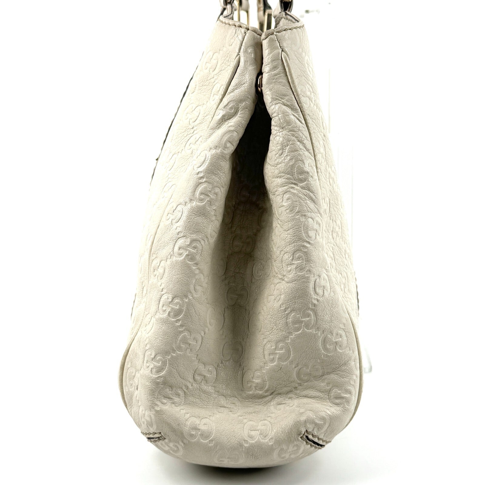 Gucci Tote Shoulder Hand Bag - White, Leather
