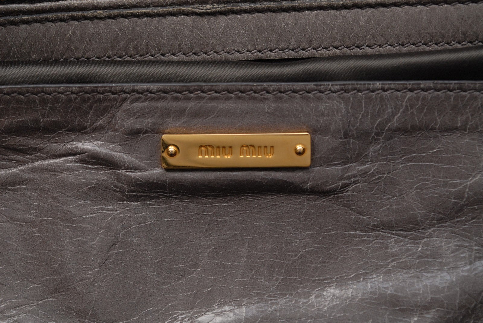 Miu Miu 2Way Satchel Handbag - Gray, Leather