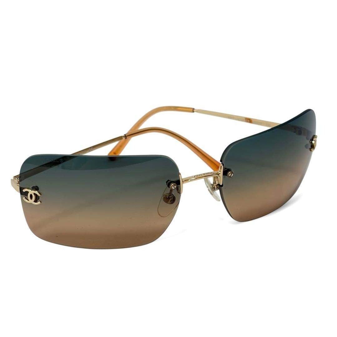 Chanel Rimless Sunglasses - Green, Orange, Gold, N/A