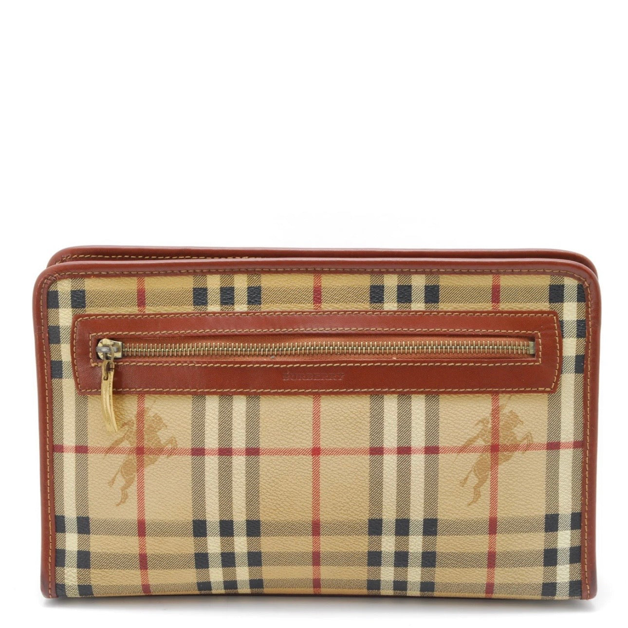 Burberry Nova Clutch Bag - Brown, Leather