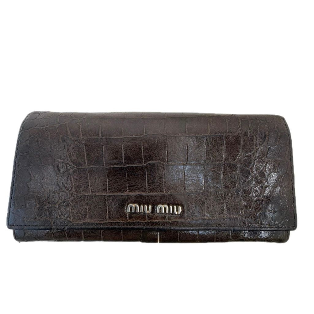 Miu Miu Croco brown wallet