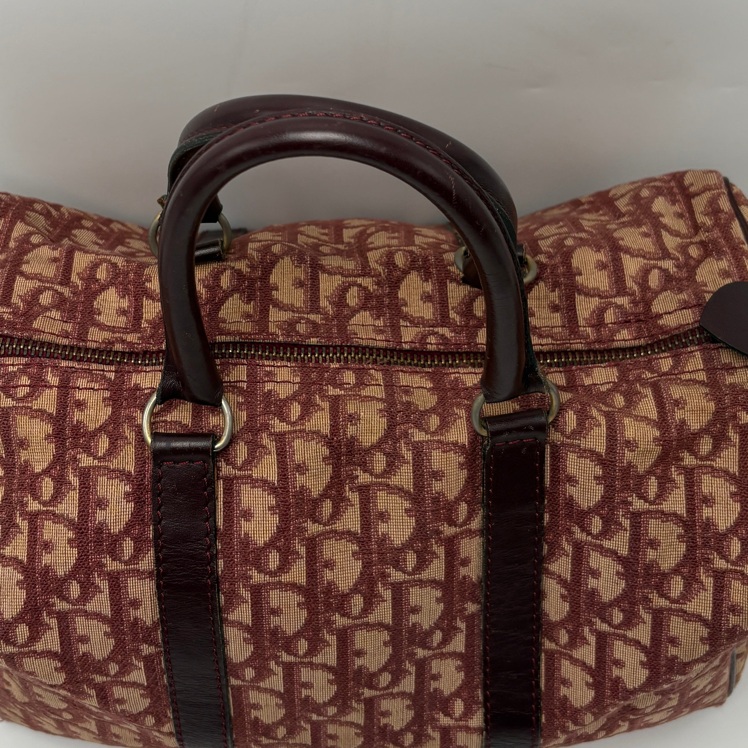 Christian Dior Trotter Boston Bag Burgundy