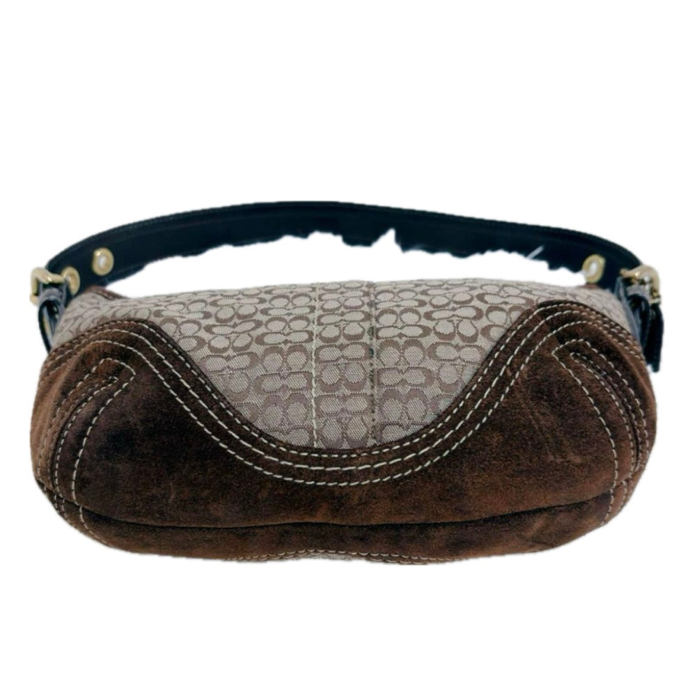 Coach Suede Bag- brown, gold metal