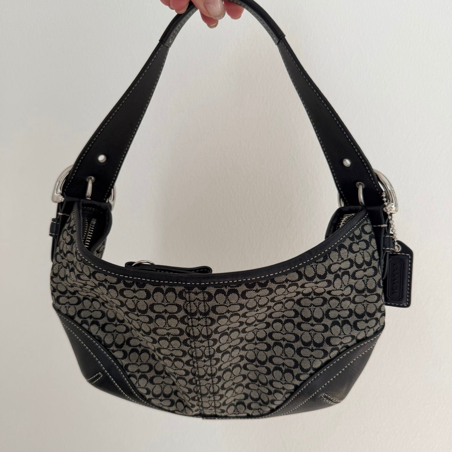 Coach Signature Black& Grey Shoulder Bag