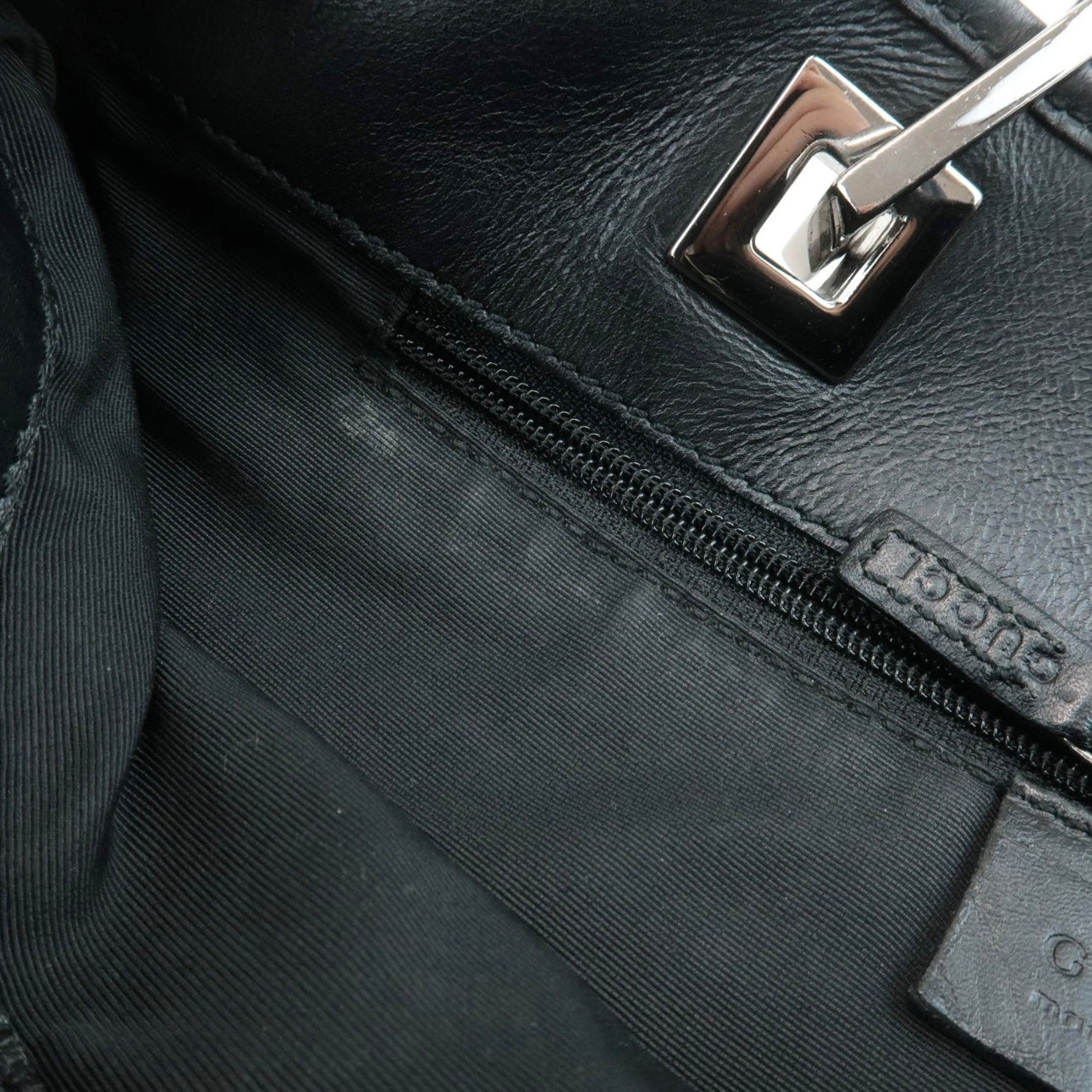 GUCCI Leather GG Canvas Tote Shoulder Bag