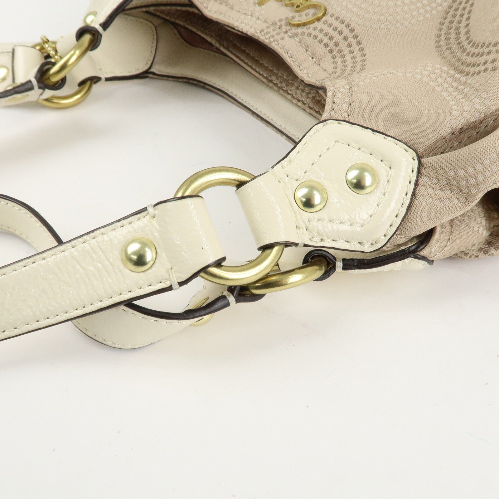 Coach Dot Op Art Hobo Handbag - Beige, Canvas