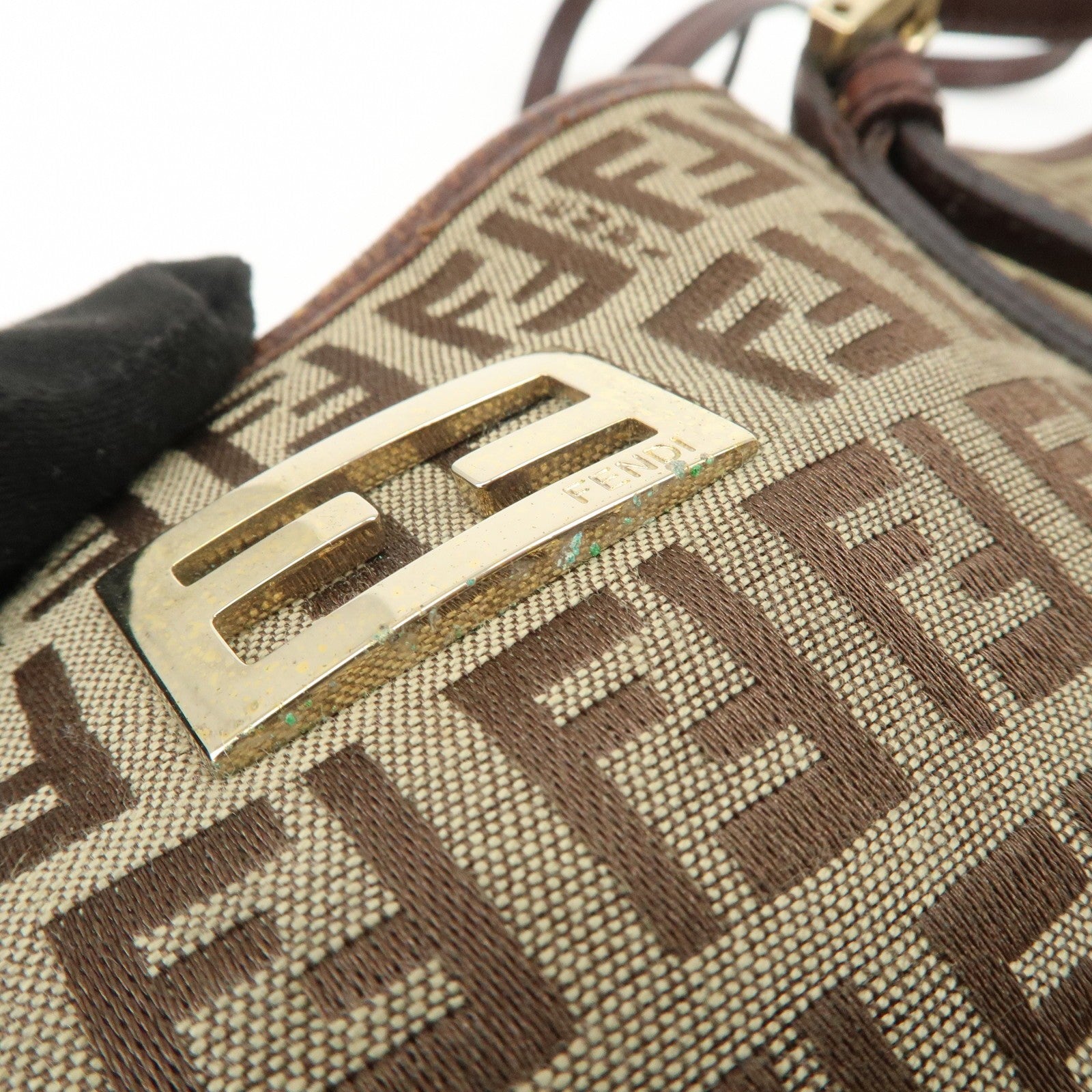 Fendi Tote Shoulder Bag - Beige Brown, Canvas Leather