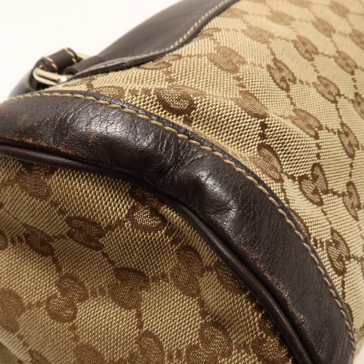 Gucci GG GHW Trophy Boston Handbag - Brown/Beige, GG Canvas