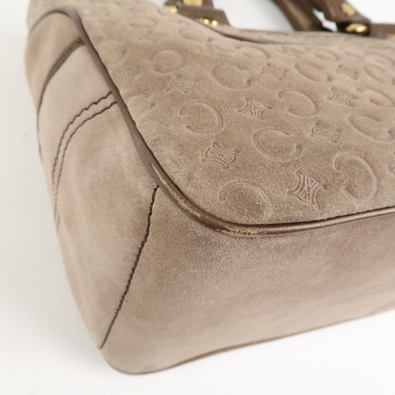 Celine C Macadam Suede Boogie Bag Handbag - Beige, Suede