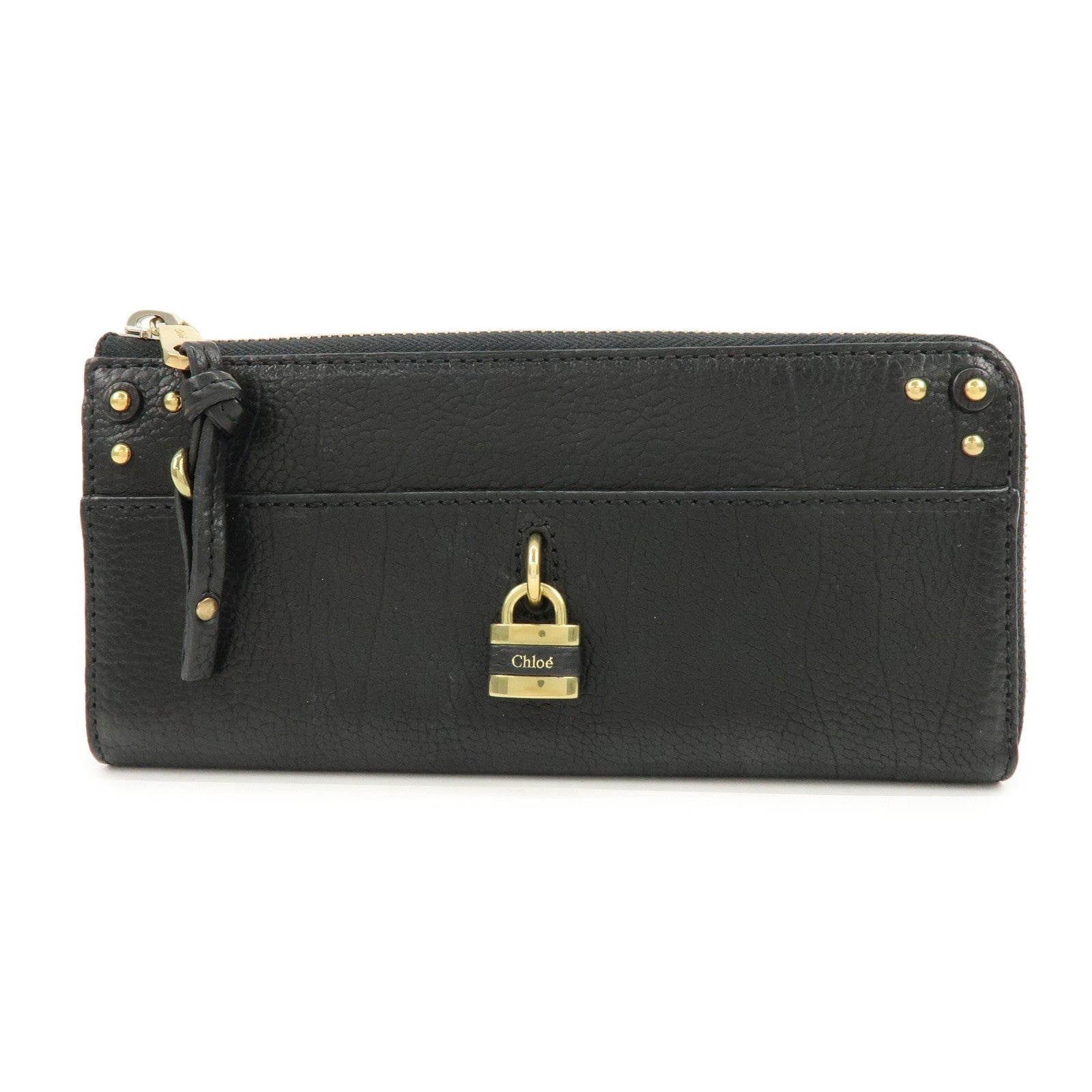 Chloe Aurora Studs Wallet - Black, Leather
