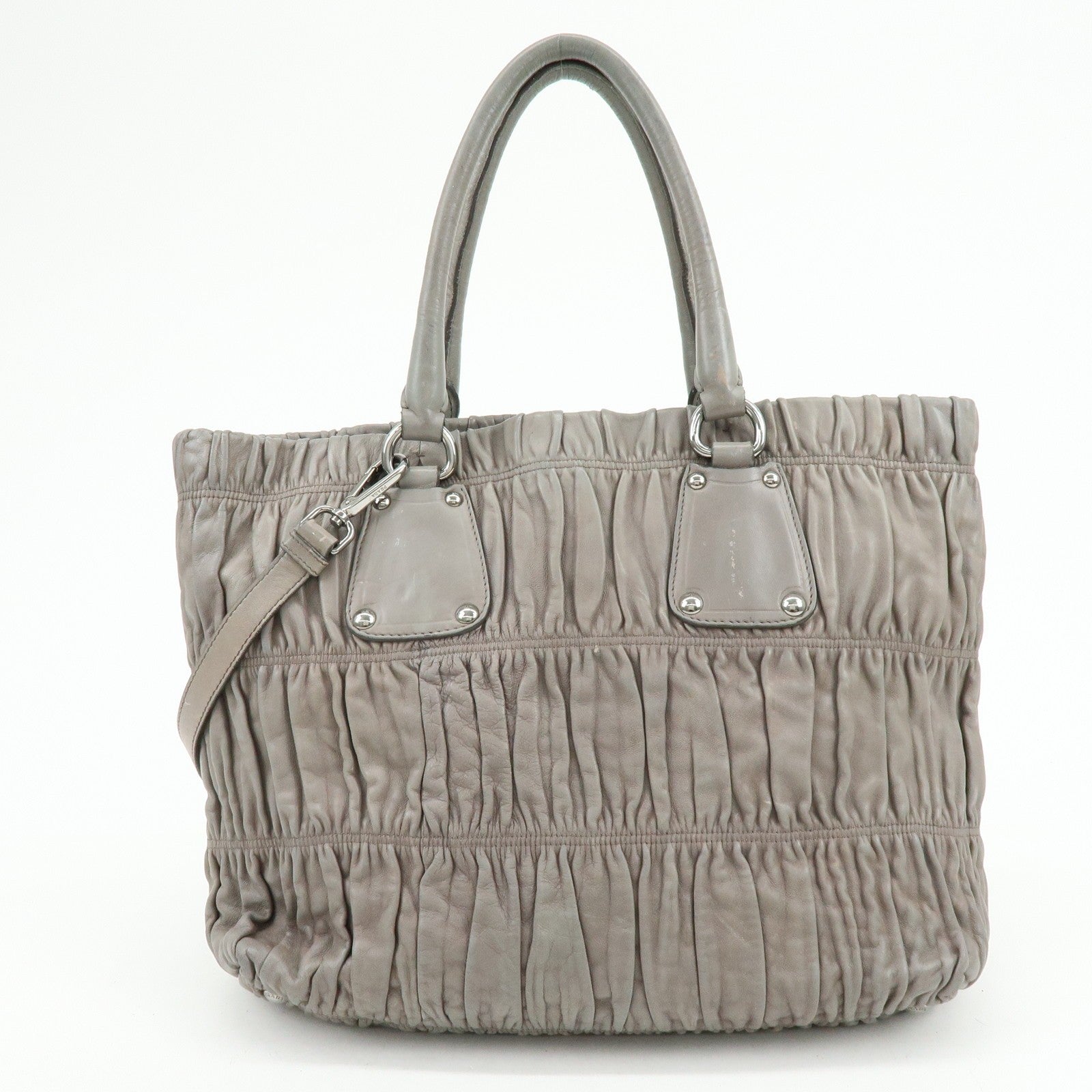 Prada 2Way Bag Hand Bag - Gray, Leather