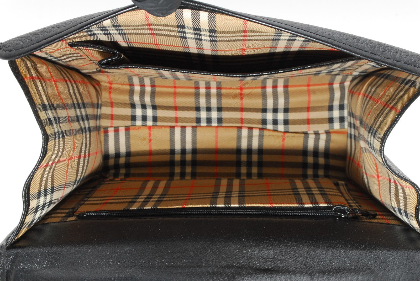 Burberry Nova Check Vintage Hand Tote Shoulder 2way Bag - Black, Leather