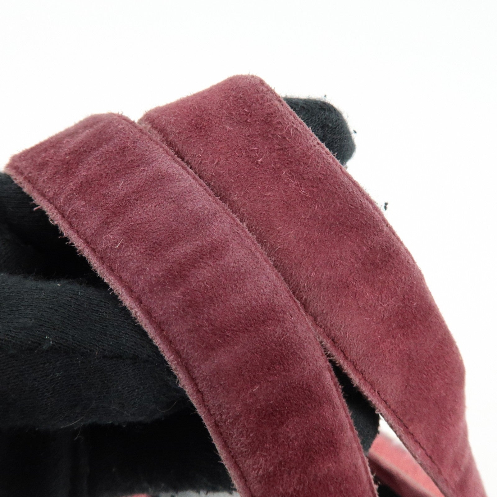 CHANEL COCO Mark Hand Bag - Bordeaux, Beige, Fur, Suede