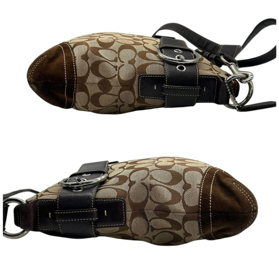 Coach Signature Hobo Shoulder Bag - Brown, Suede Leather
