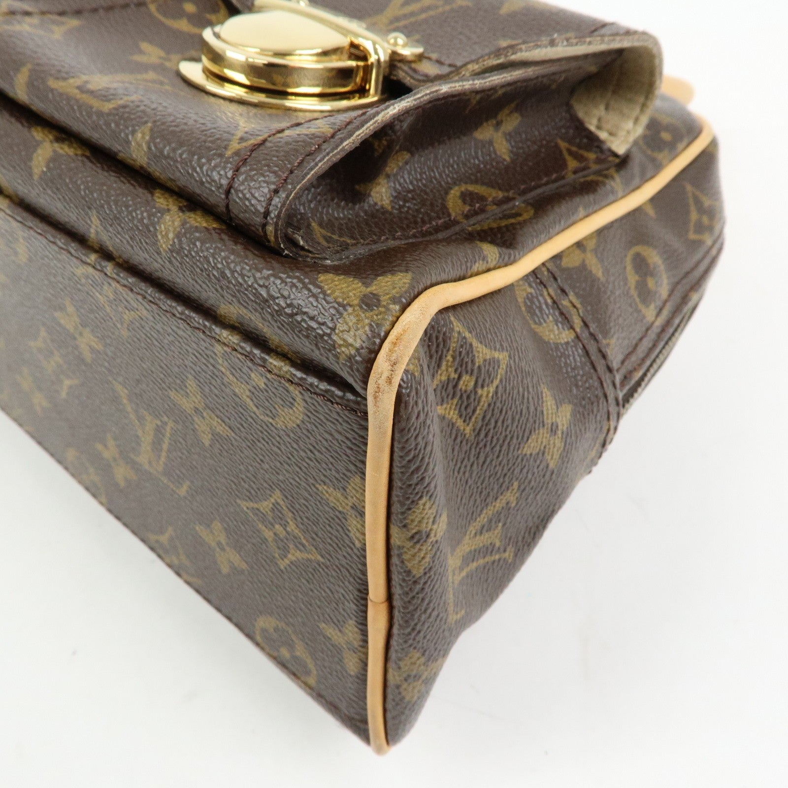 Louis Vuitton Monogram Manhattan PM Hand Bag Brown