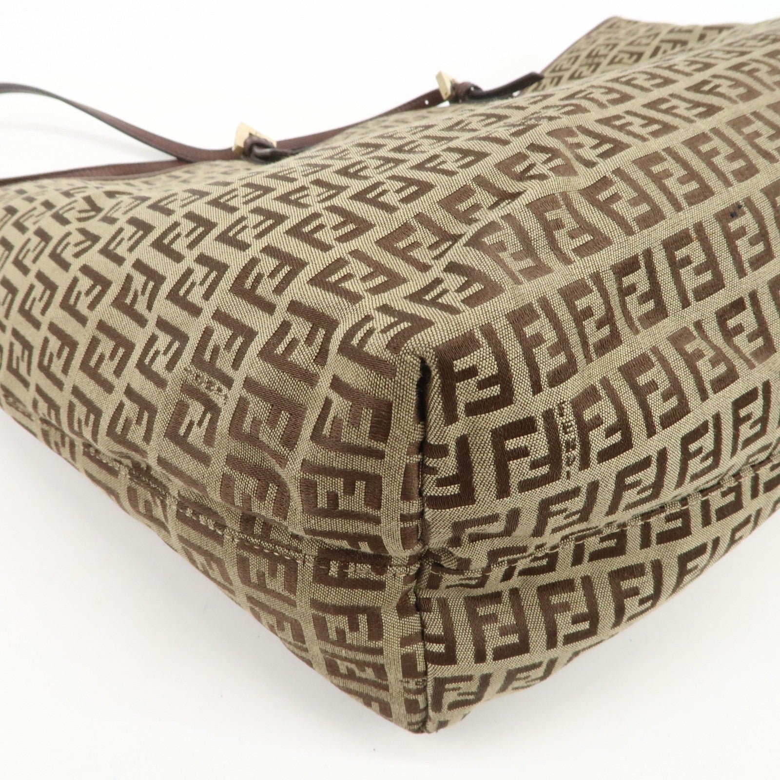 Fendi Tote Shoulder Bag - Beige Brown, Canvas Leather