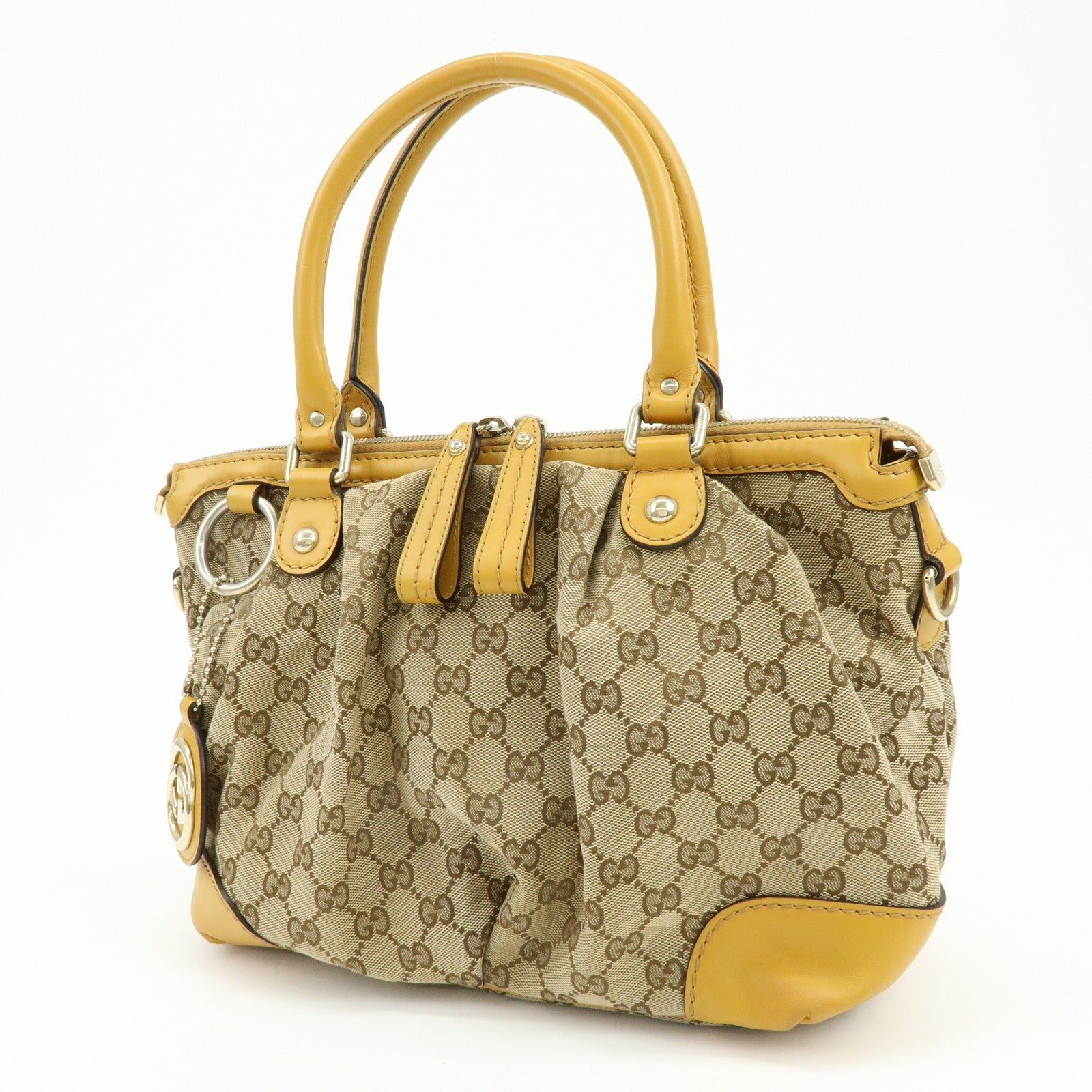 GUCCI Sukey Interlocking GG Canvas Leather 2Way Shoulder Bag