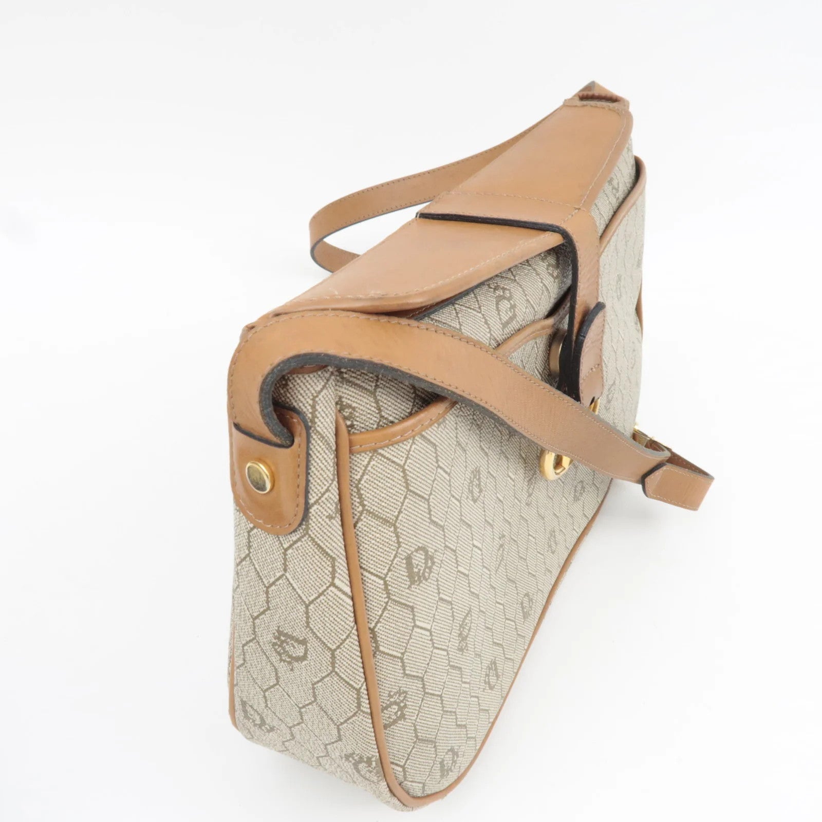 Christian Dior Honeycomb Shoulder Bag - Beige Brown, PVC Leather