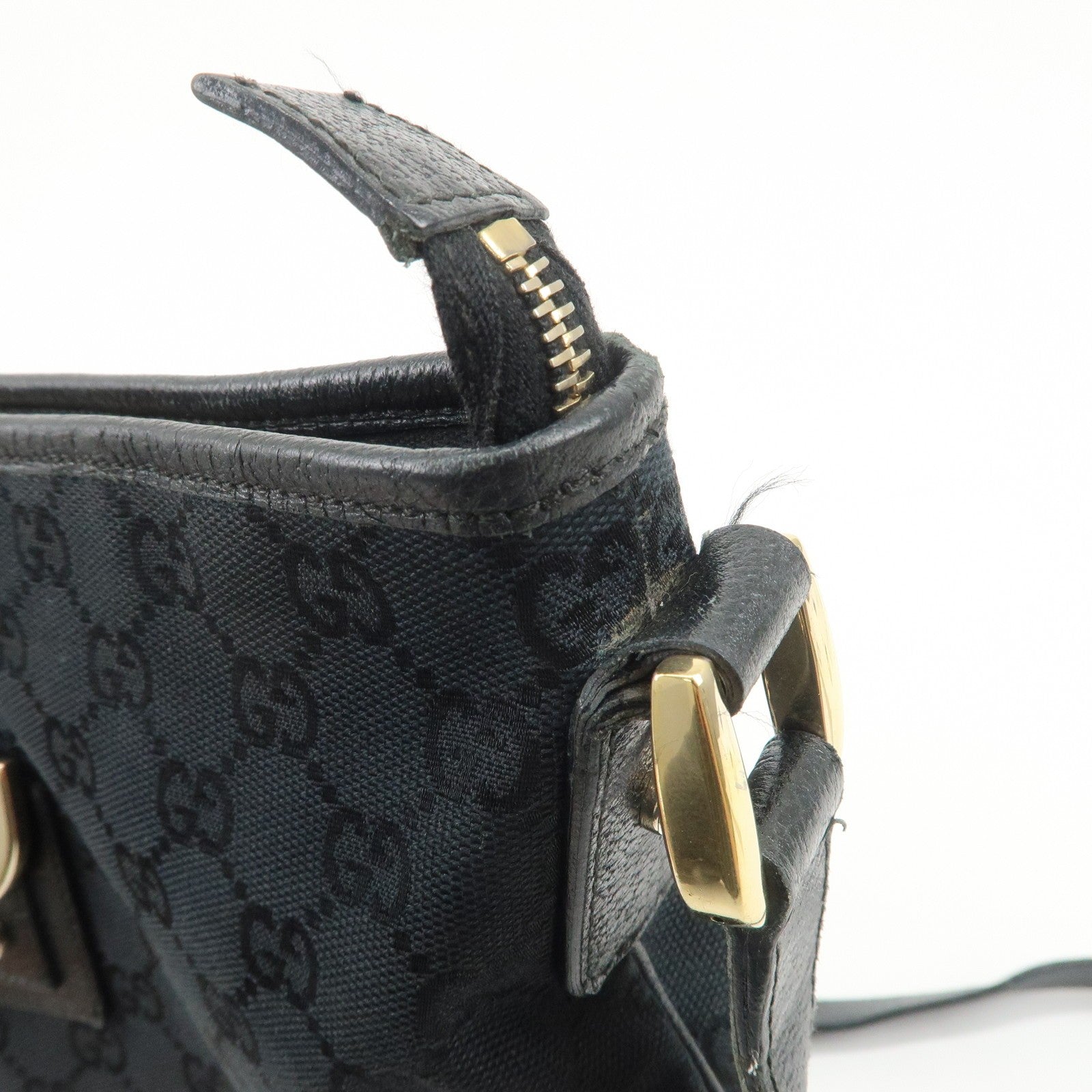 Gucci Abbey Shoulder Bag - Black, GG Canvas, Leather