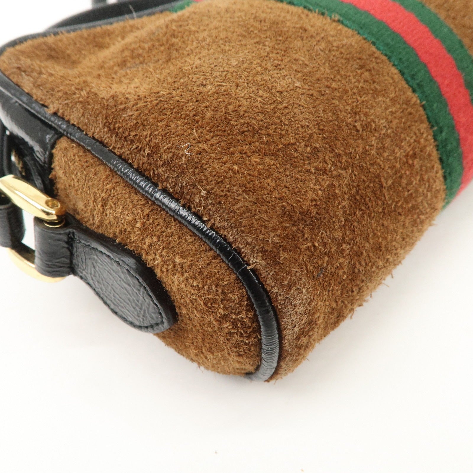 Gucci Ophidia Sherry Shoulder Bag - Brown, Suede Patent Leather