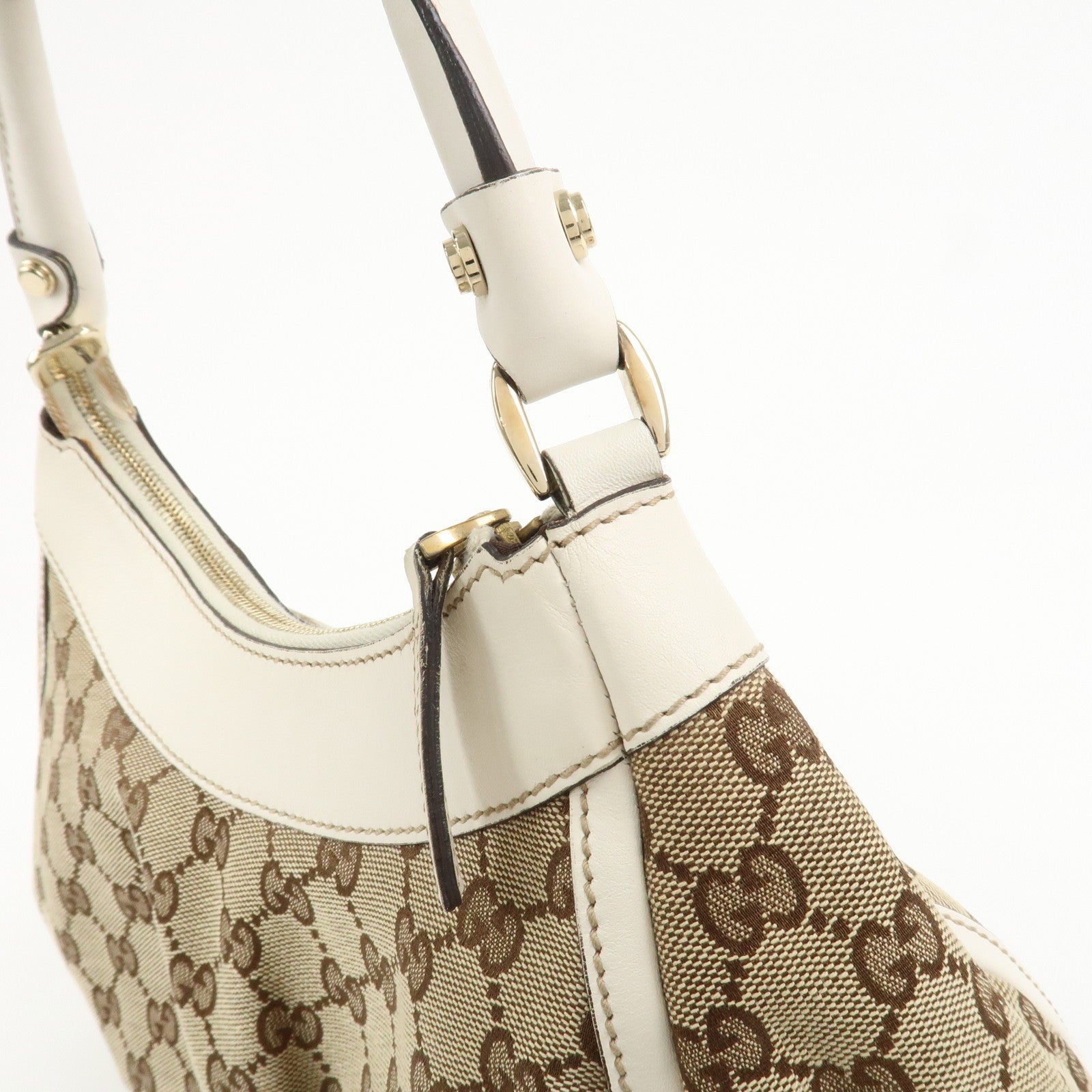 Gucci Abbey Shoulder Bag - Beige White, GG Canvas Leather