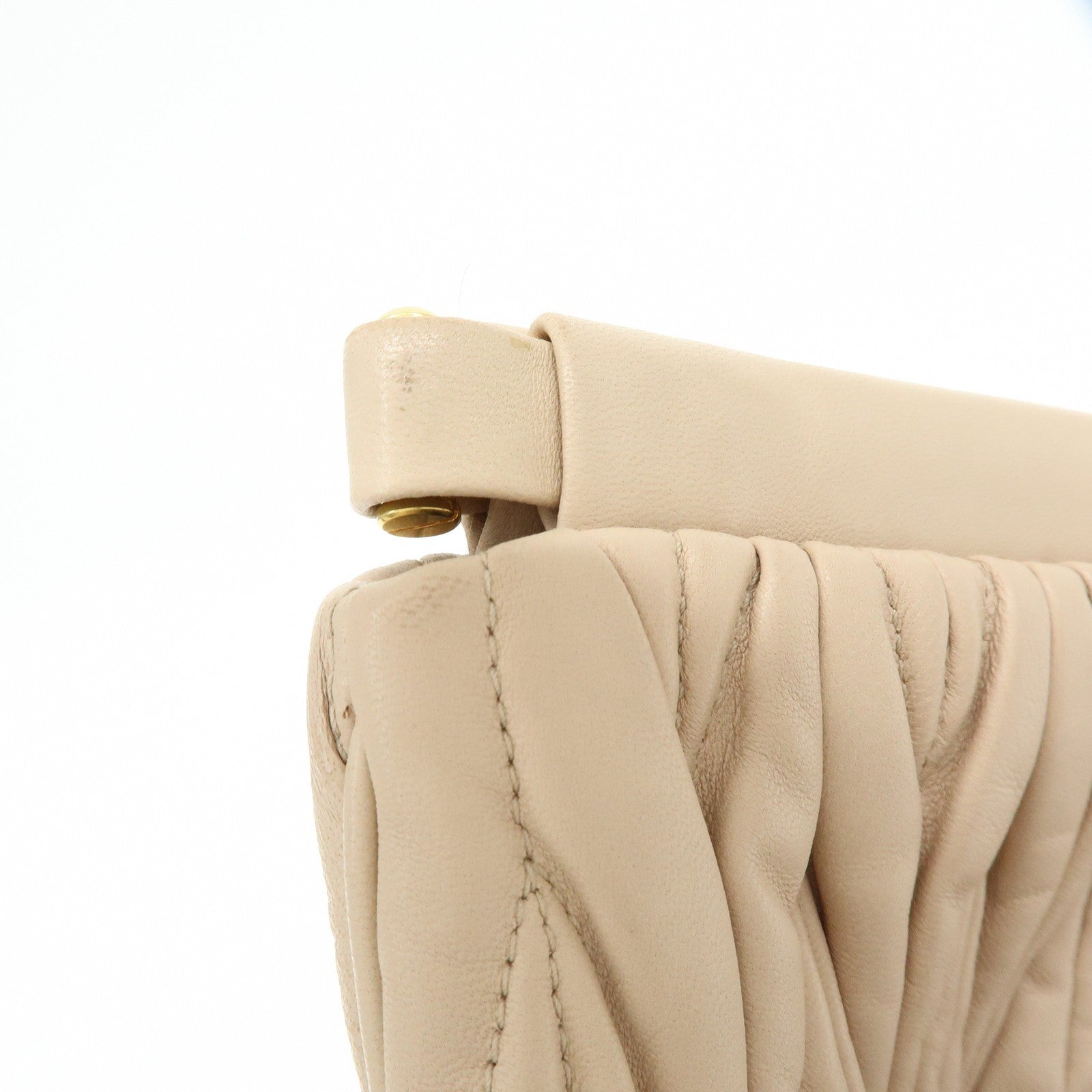 Miu Miu Clutch Bag - Beige, Nappa Leather
