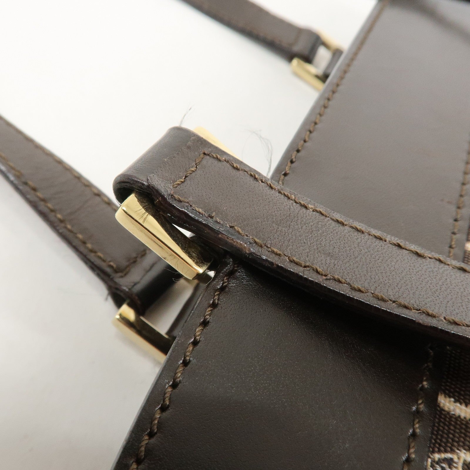 Celine C Macadam Hand Bag - Brown, Canvas and Leather