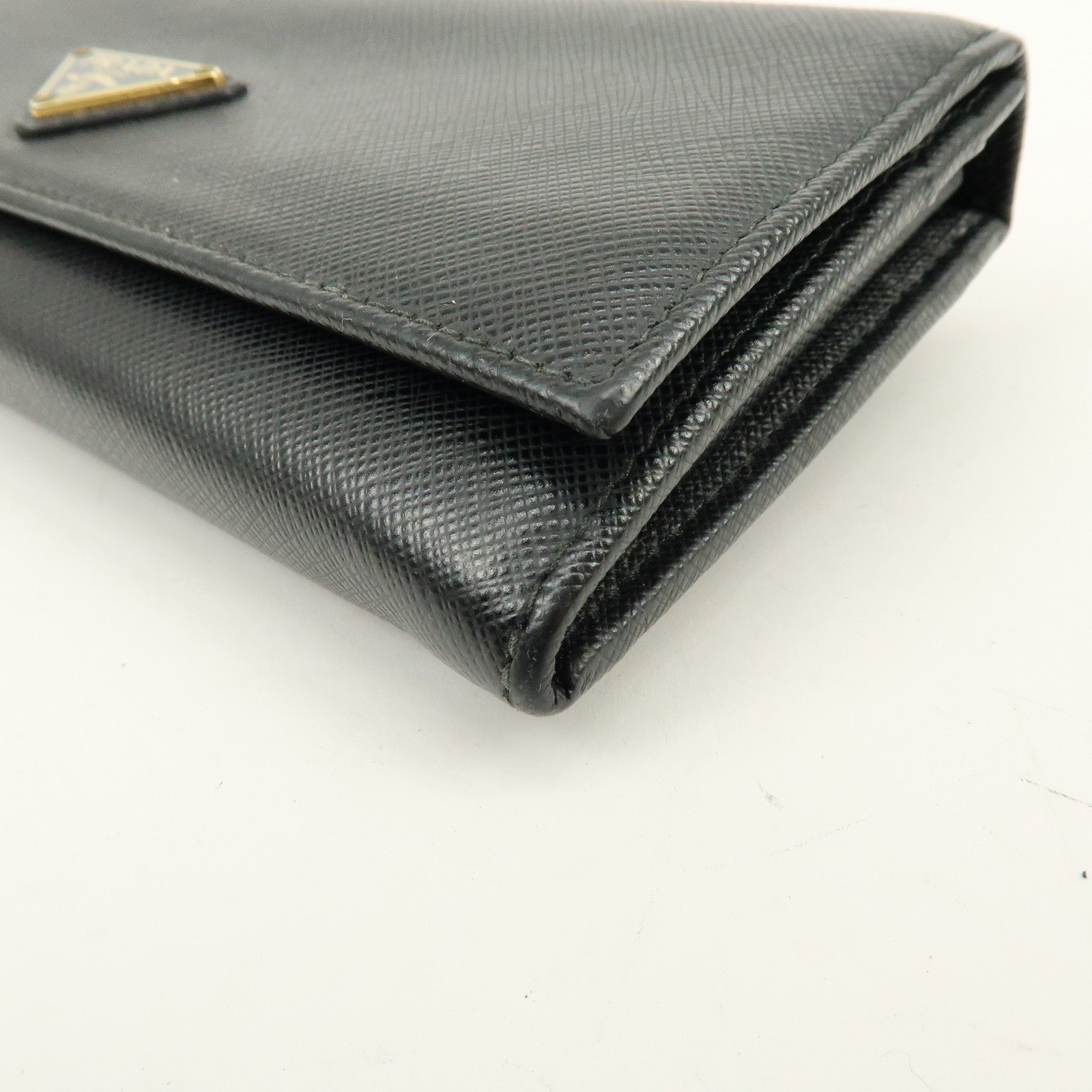 Prada Triangle Logo Wallet - Black, Saffiano Leather