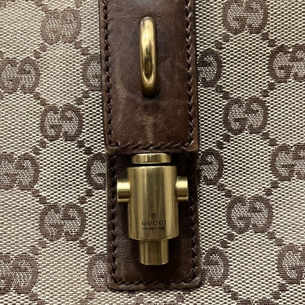 Gucci GG Canvas New Jackie Shoulder Bag - Brown x Beige, Canvas x Leather
