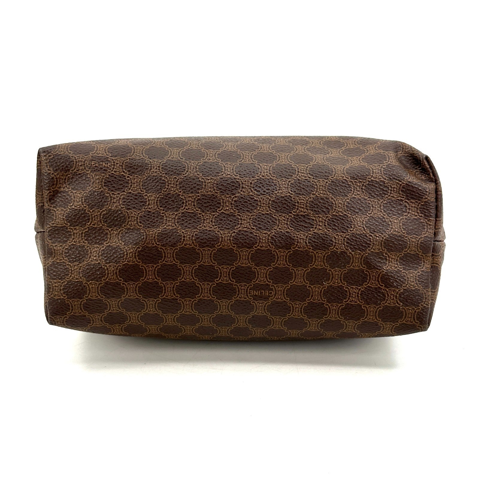 Celine Macadam Makeup Cosmetic Pouch - Brown, PVC Leather