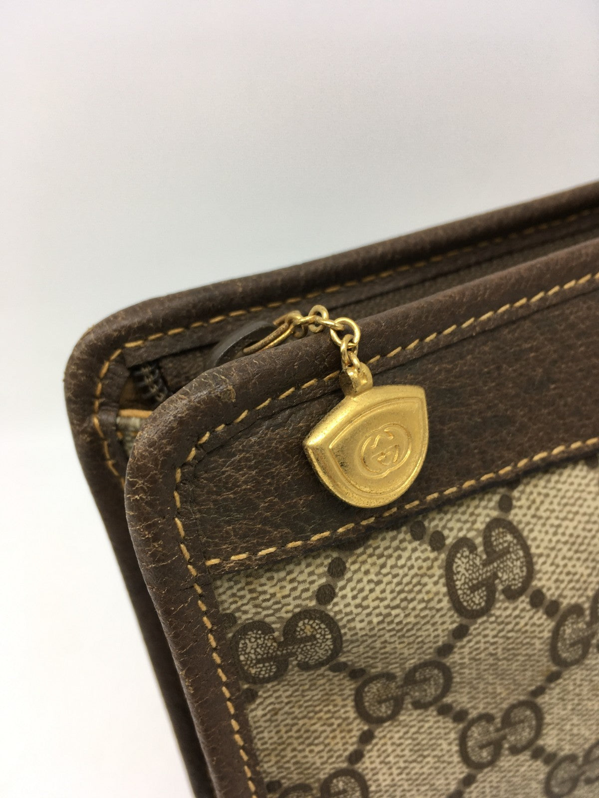 Gucci GG Supreme Monogram Clutch Bag - Beige/Brown, PVC Leather