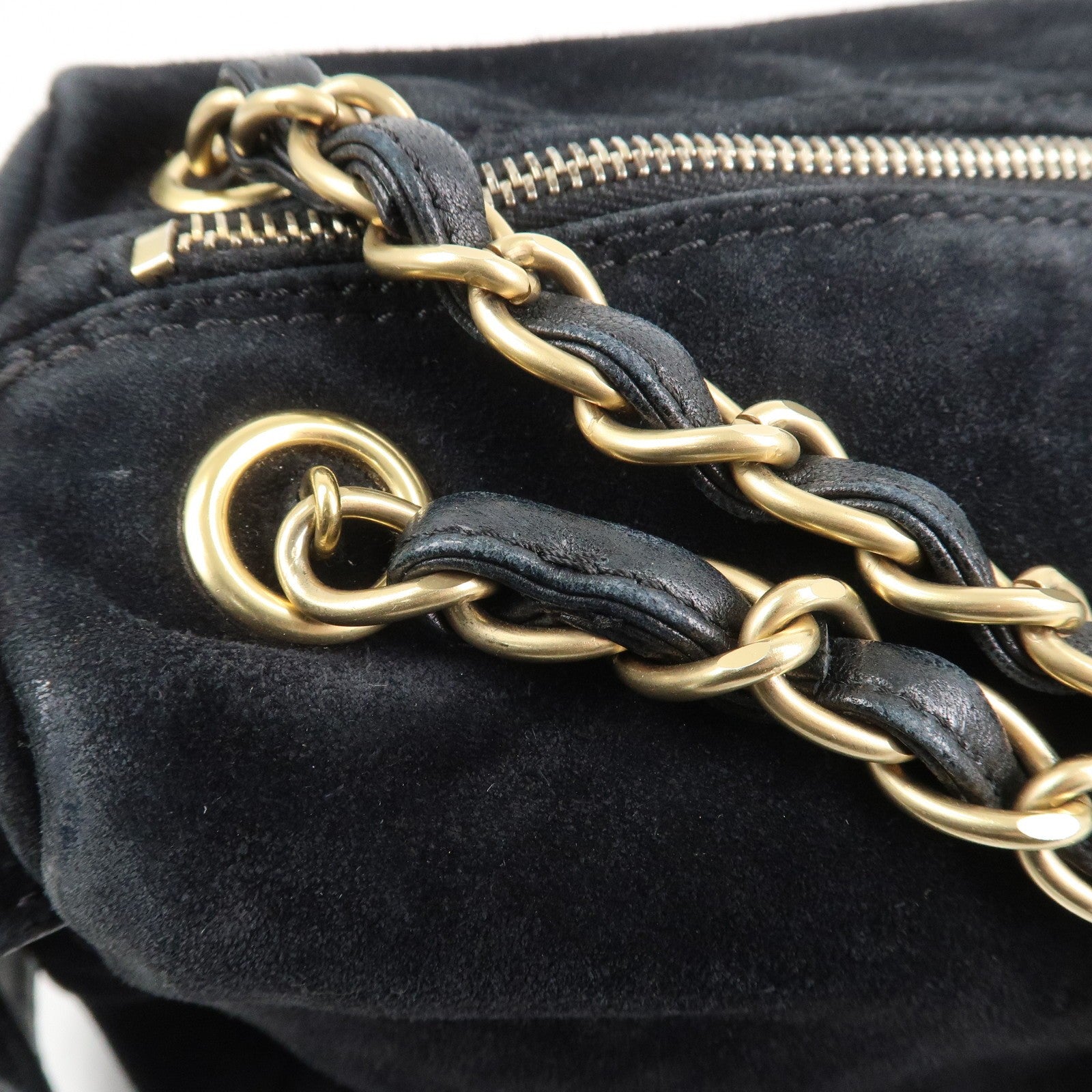 Chanel COCO Mark Shoulder Bag - Black, Suede Leather