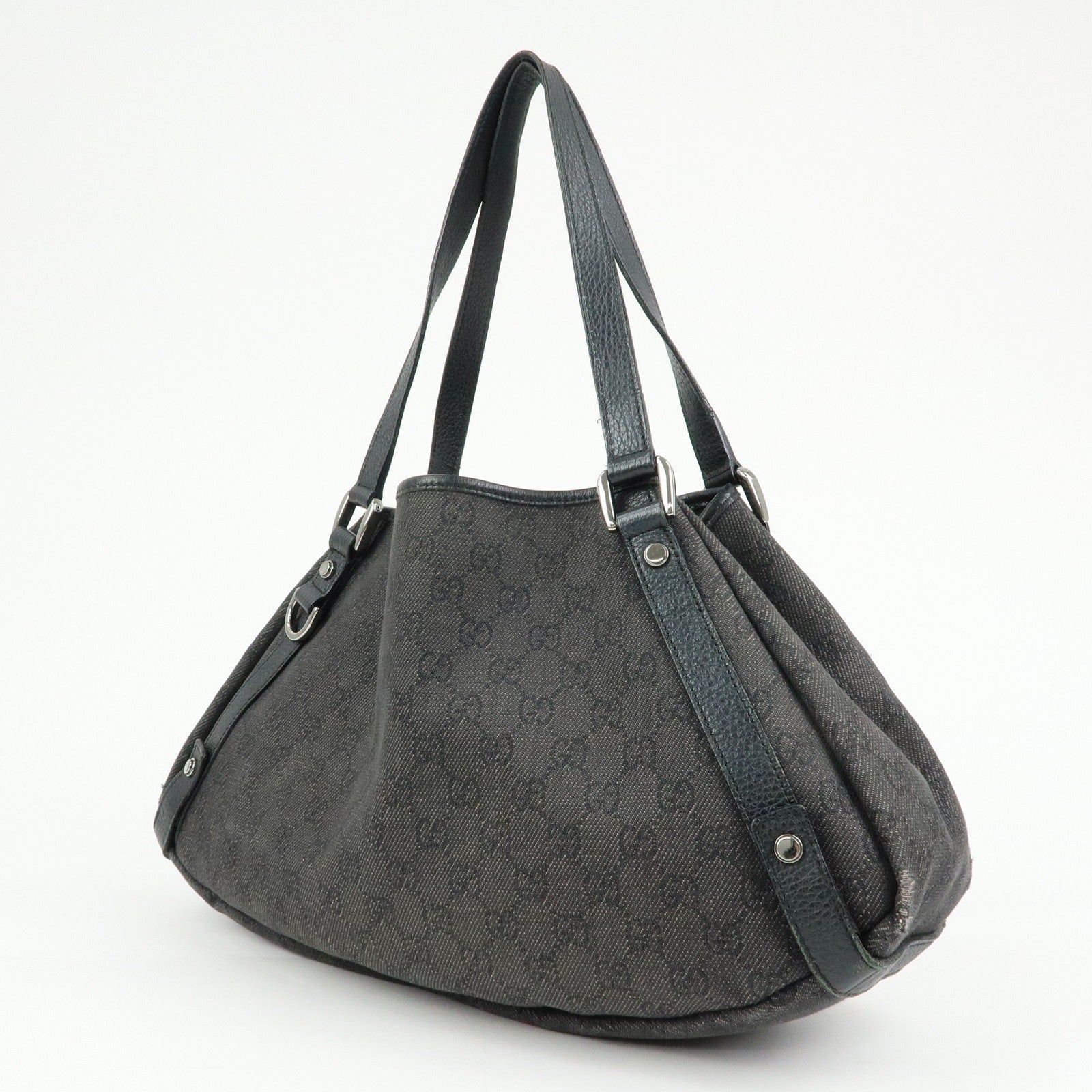 Gucci Abbey GG Monogram Tote Bag - Black, Denim