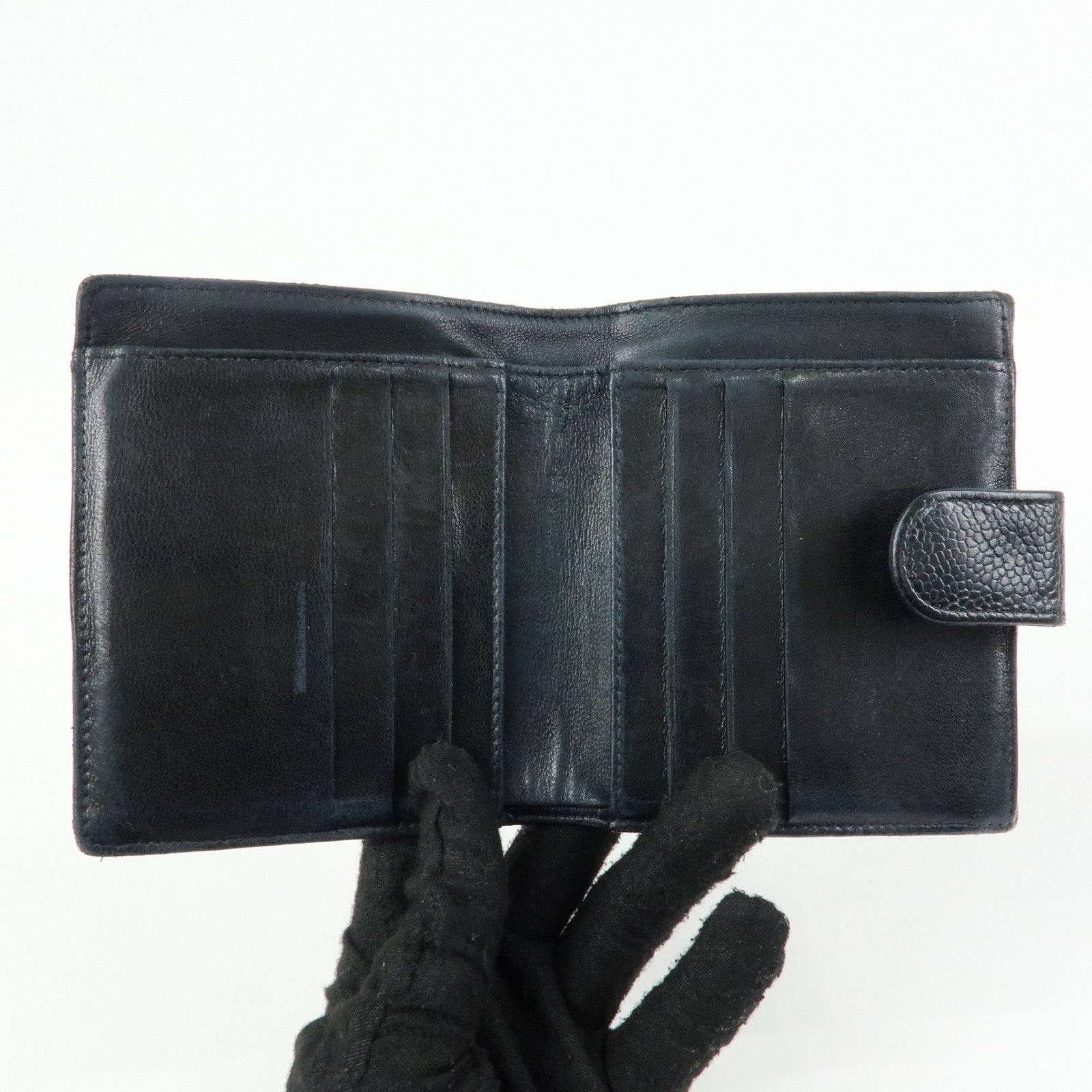 CHANEL COCO Mark Compact Wallet - Black, Caviarskin