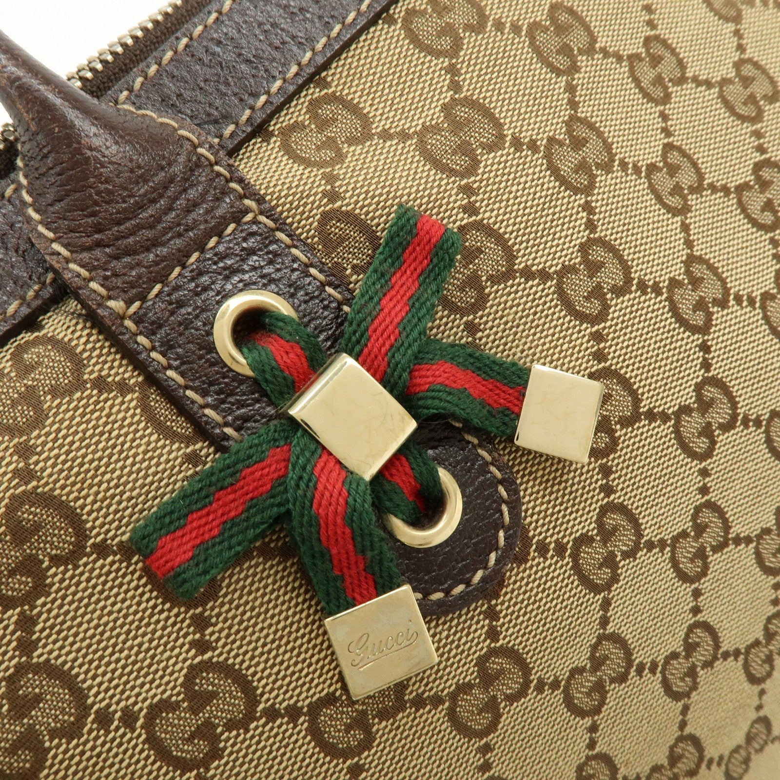 Gucci Sherry Line Tote Bag - Beige, GG Canvas, Leather