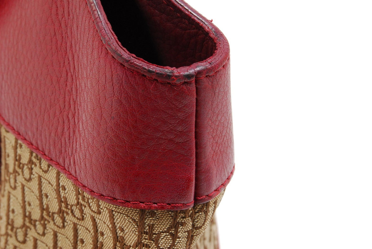 Dior Christian Trotter Tote Bag - Red, Leather