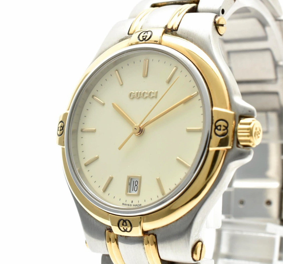 Gucci 9040M Wristwatch - Gold and Silver, Stainless Steel