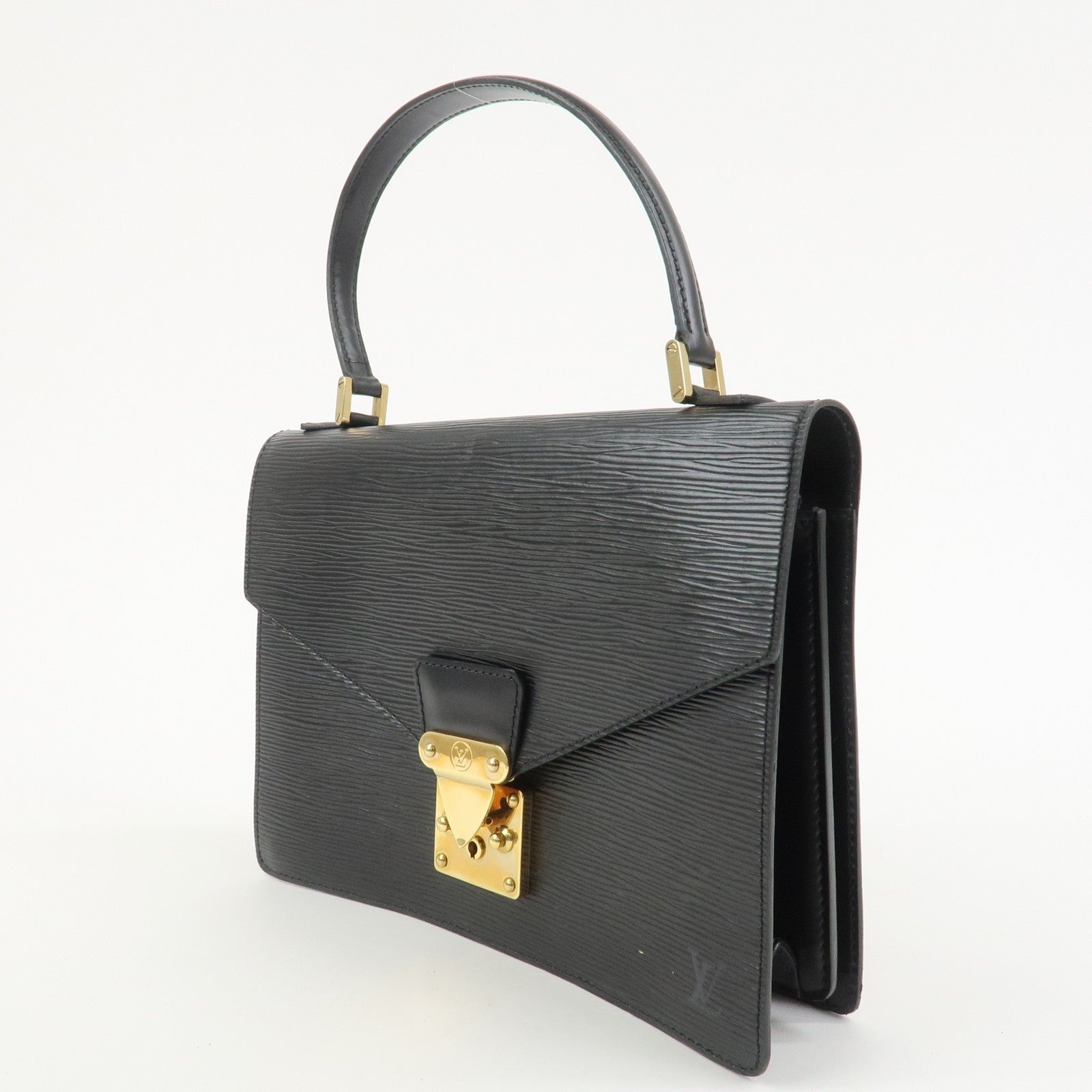Louis Vuitton Epi Concorde Leather Hand Bag Noir Black