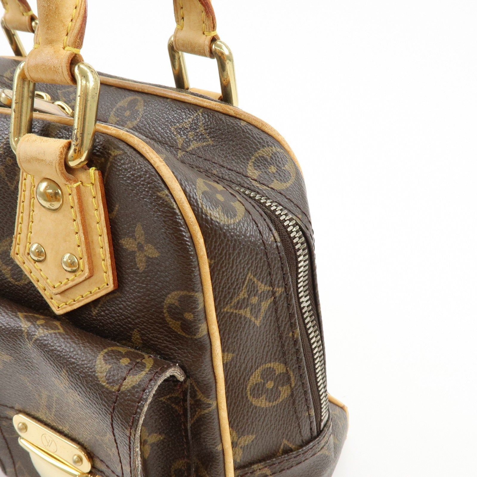 Louis Vuitton Monogram Manhattan PM Hand Bag Brown