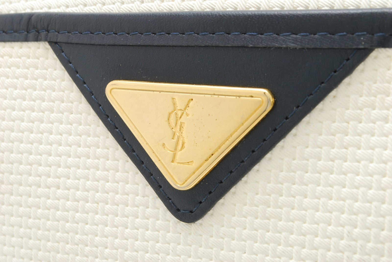 Saint Laurent Yves Hand Shoulder Bag - White, PVC Leather