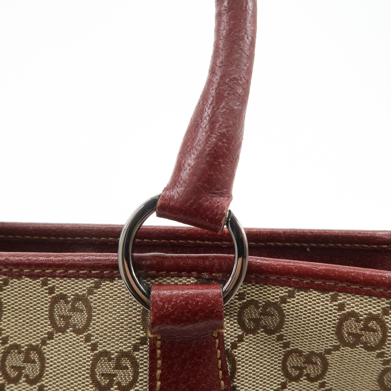 Gucci Tote Bag - Beige Bordeaux, GG Canvas Leather
