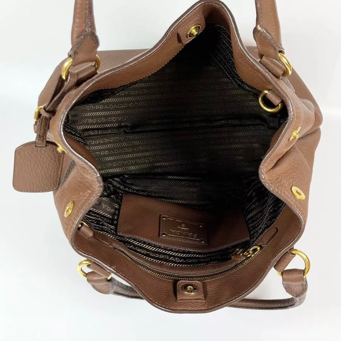 PRADA Brown Leather Tote Bag