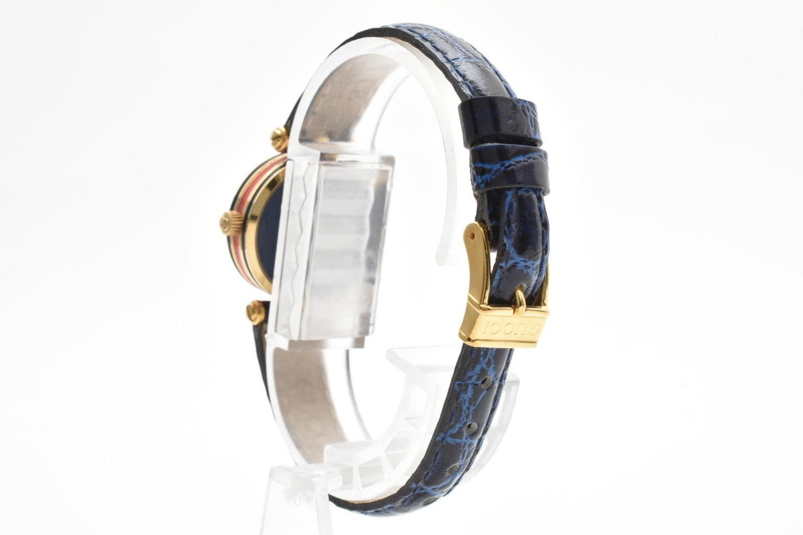 Gucci 2000L Watch - White, Gold, Blue, Stainless Steel, Leather