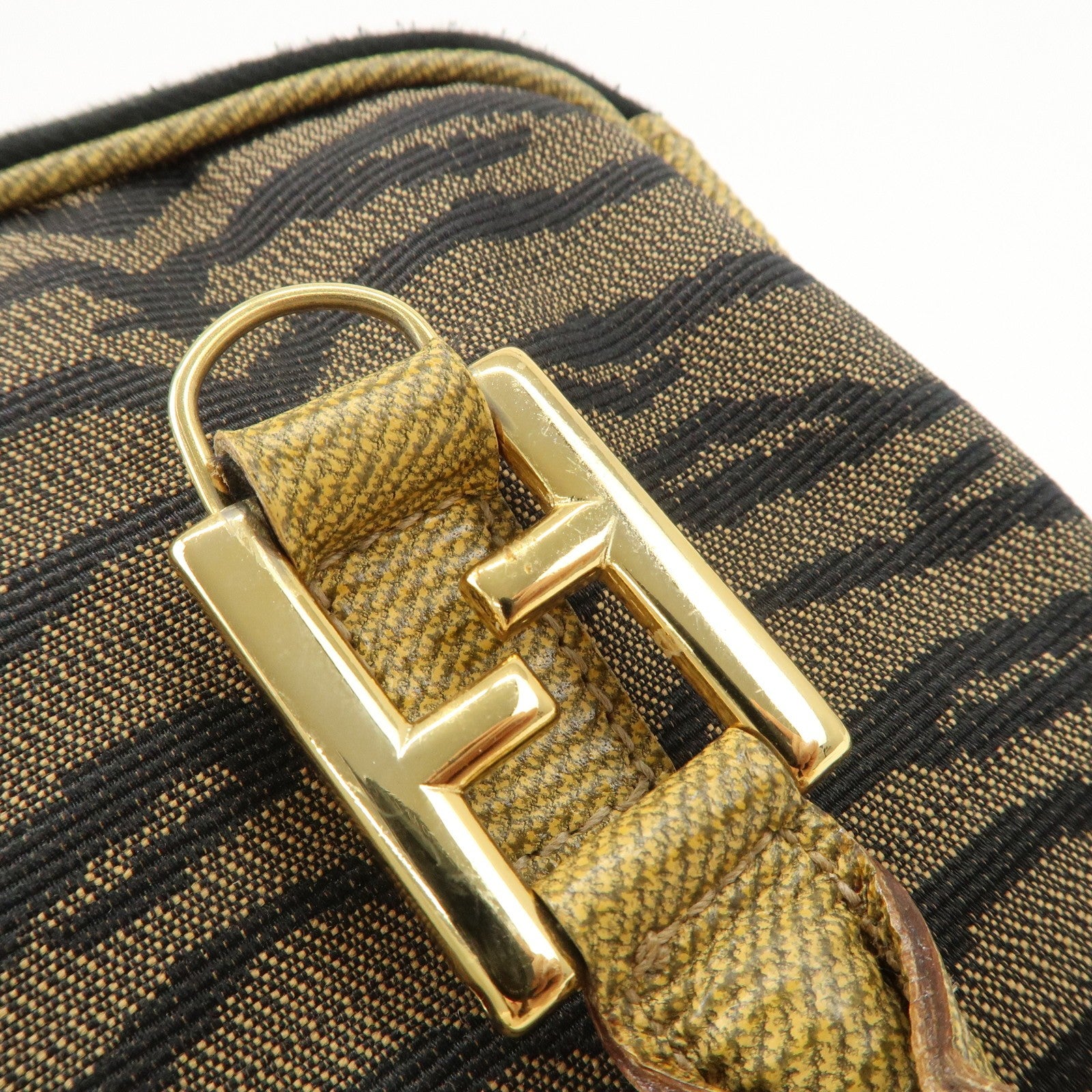 Fendi 2Way Hand Bag - Zebra Print Black Brown, Leather Canvas