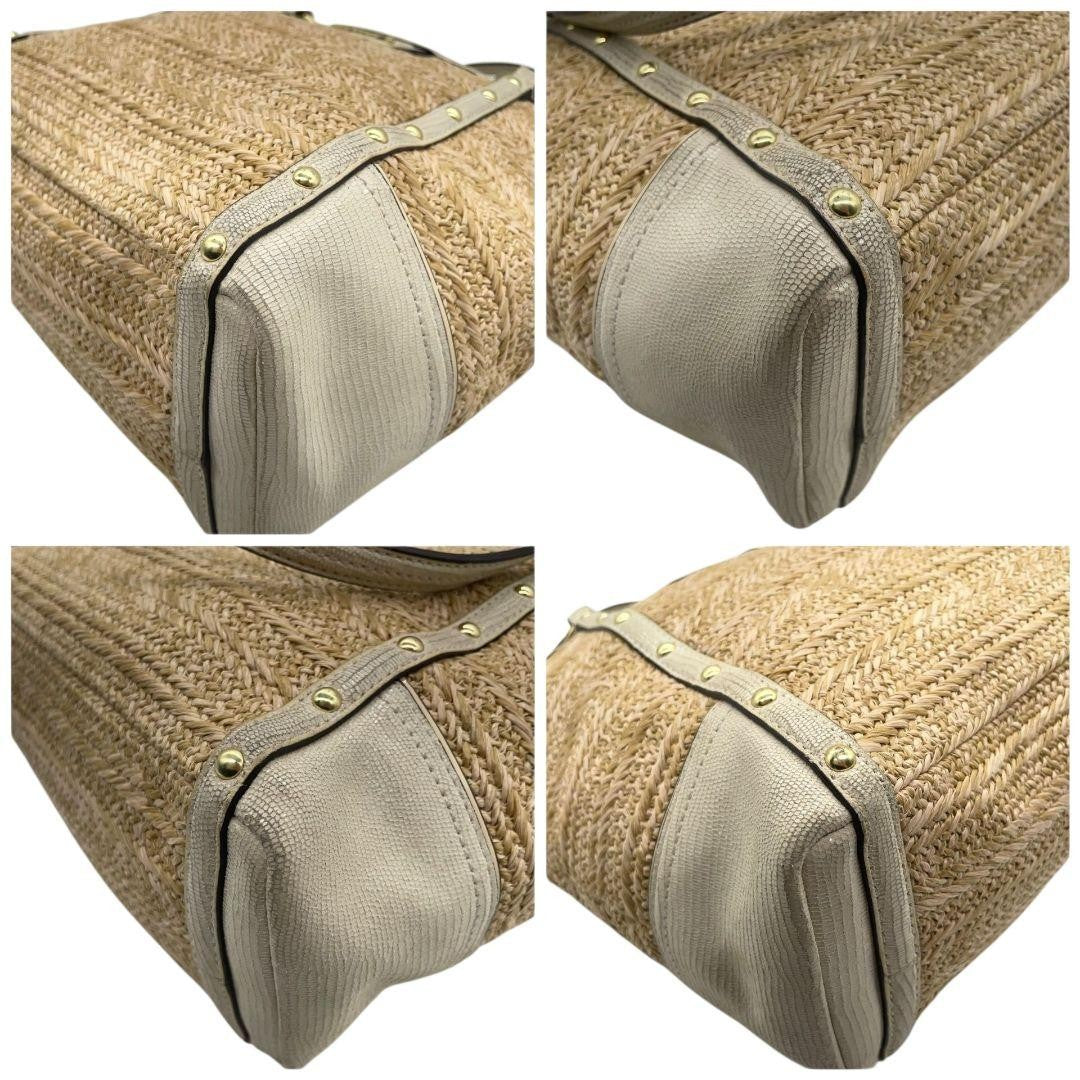 Coach Tote Bag - Beige, Straw
