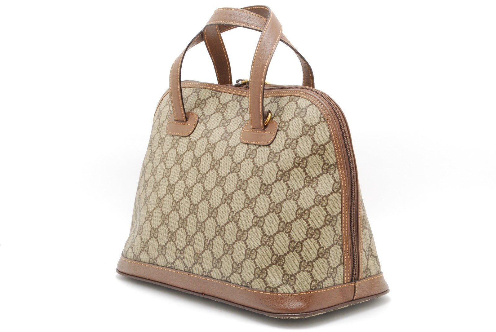 Gucci GG Supreme Hand Tote Bag - Beige Brown, PVC Leather