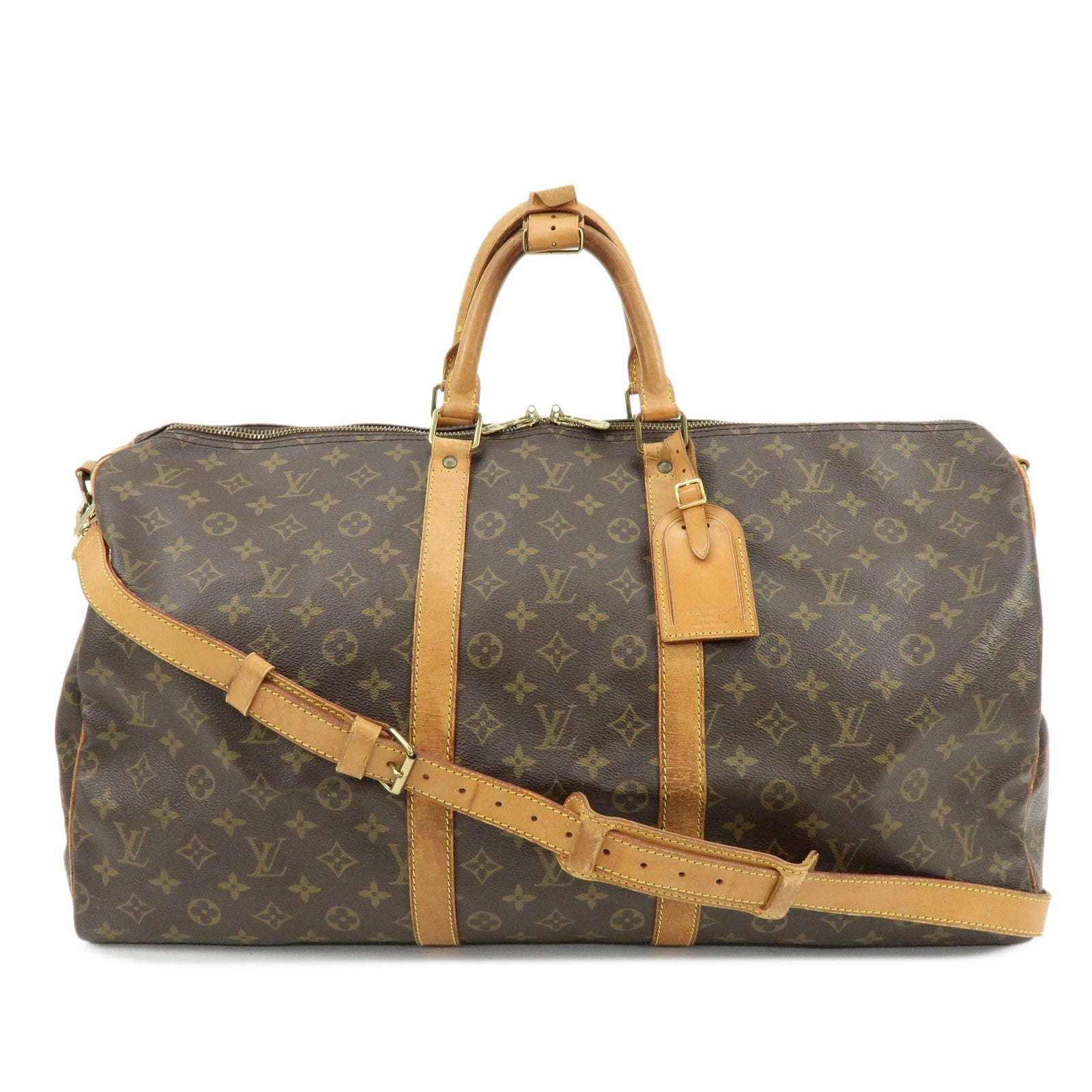 Louis Vuitton Monogram Keep All Bandouliere 55 Boston Bag - Brown, Canvas