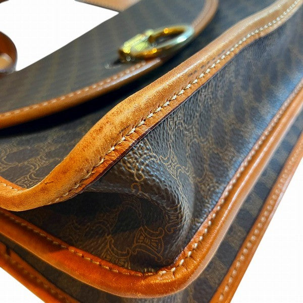 Celine Macadam Pattern Shoulder Bag - Brown, PVC x Leather