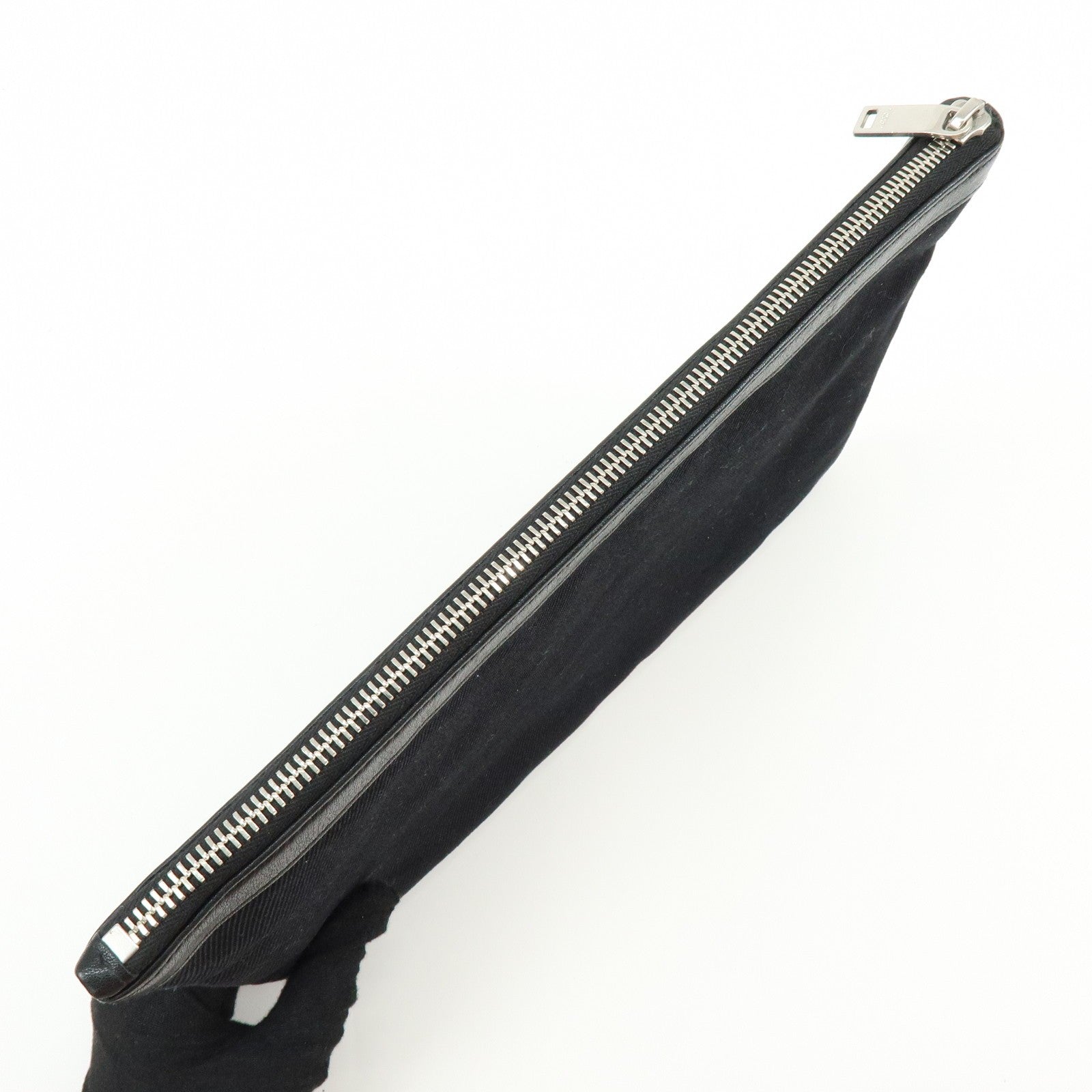 Saint Laurent Paris Clutch Bag - Black, Canvas, Leather